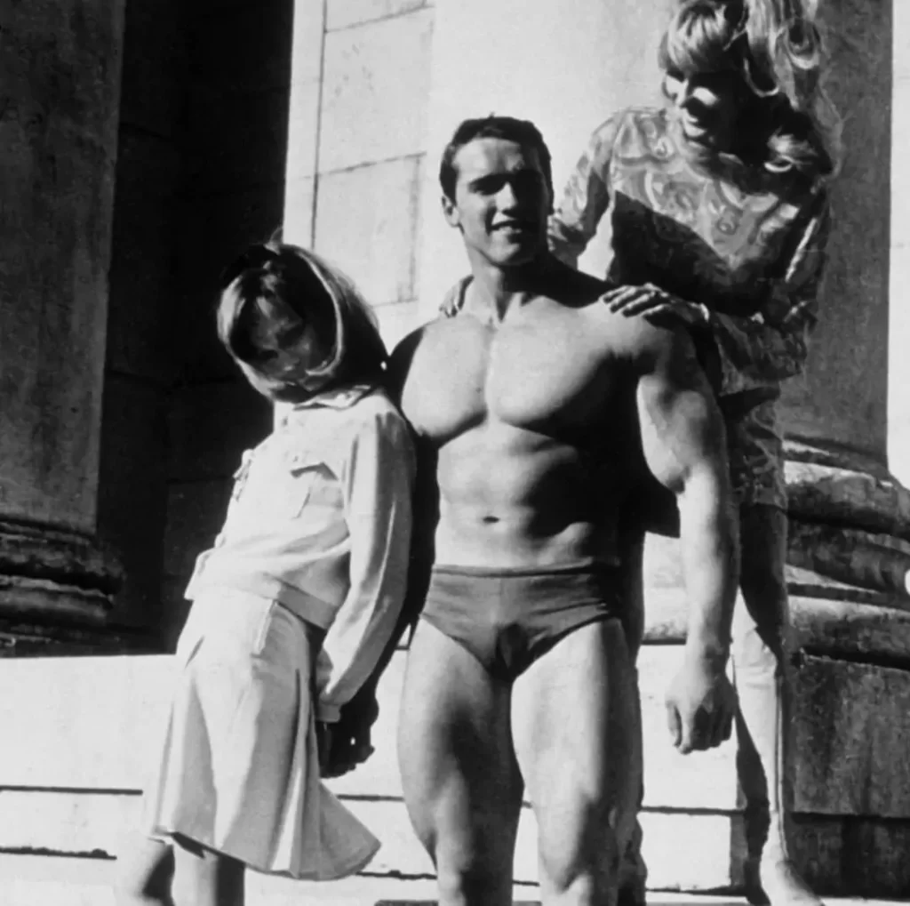 Arnold with girls rare photograph