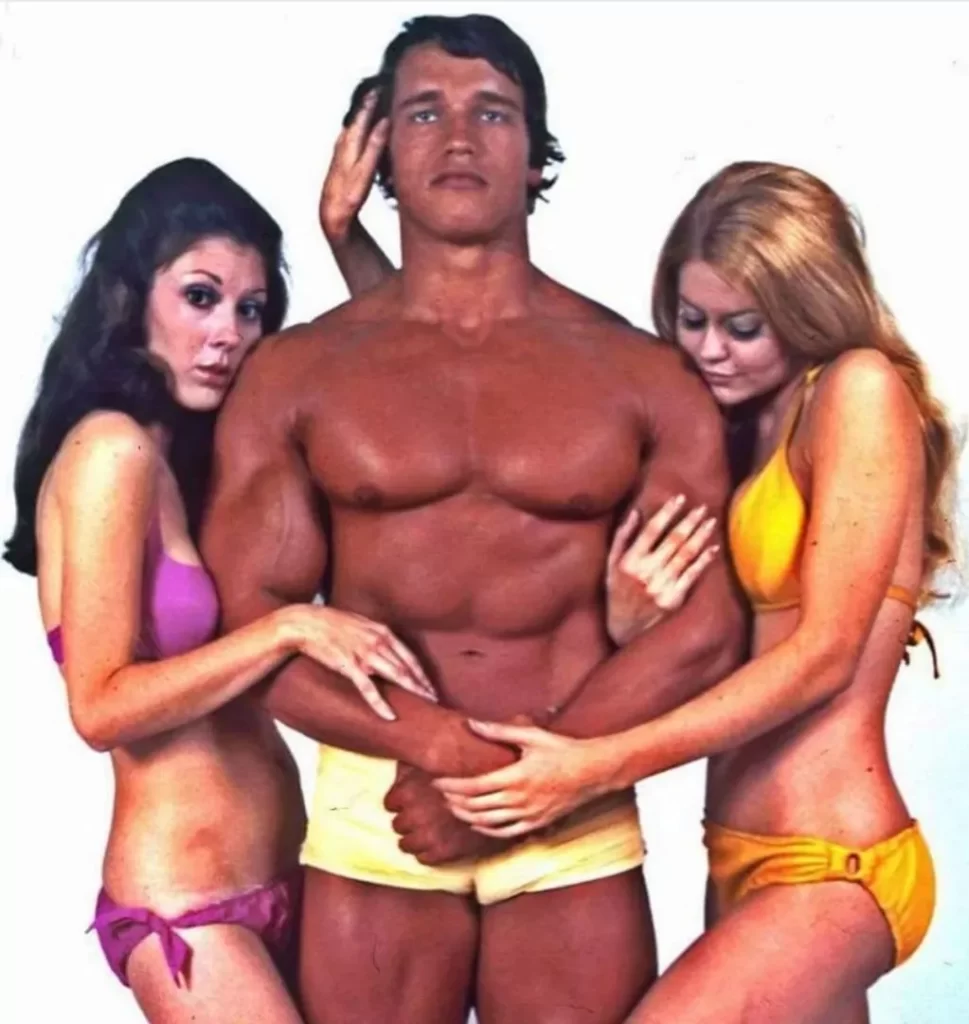 Rare photo of Arnold with girls