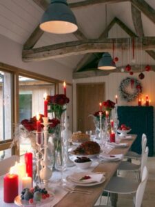 rustic holiday dining room